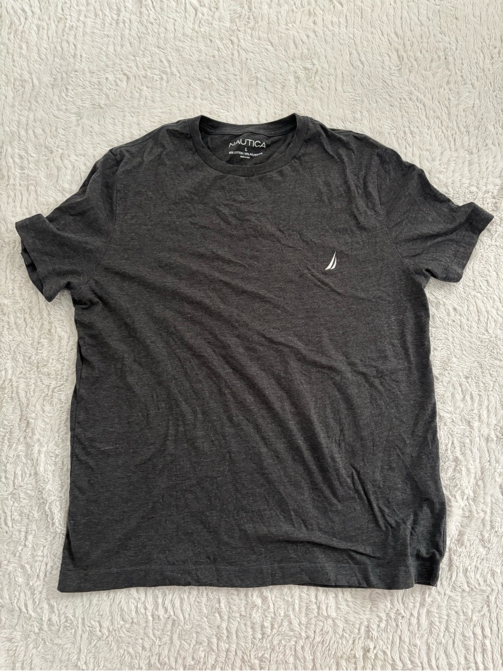 Nautica Charcoal Crew Neck Tee with Sail Logo